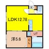 Lashic神楽 1LDKの間取り