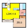Lashic神楽 1LDKの間取り