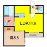 Lashic神楽 1LDKの間取り