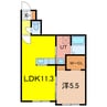 HARUSAKU豊岡 1LDKの間取り