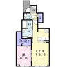 オークサイドパレスⅠ 1LDKの間取り