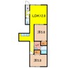 Raw Sienna 2LDKの間取り