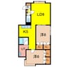 チェリー2・5 2LDKの間取り
