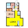 レトア大町Ⅰ 1LDKの間取り