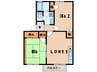 名鉄西尾線/桜町前駅 徒歩2分 2階 築33年 2LDKの間取り