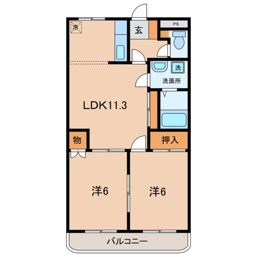 間取図 名鉄西尾線/桜町前駅 徒歩8分 1階 築27年