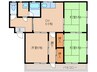 名鉄西尾線/福地駅 徒歩36分 2階 築38年 3DKの間取り