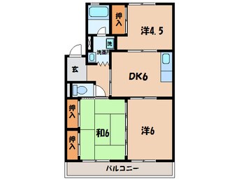 間取図 名鉄西尾線/西尾口駅 徒歩8分 3階 築38年