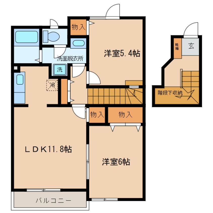 間取図 名鉄西尾線/西尾駅 徒歩12分 2階 築20年