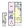 名鉄西尾線/福地駅 徒歩35分 2階 築21年 2LDKの間取り