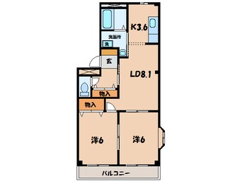 間取図 名鉄バス(西尾市)/巨海 徒歩4分 2階 築21年