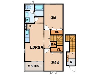 間取図 名鉄西尾線/上横須賀駅 徒歩10分 2階 築21年