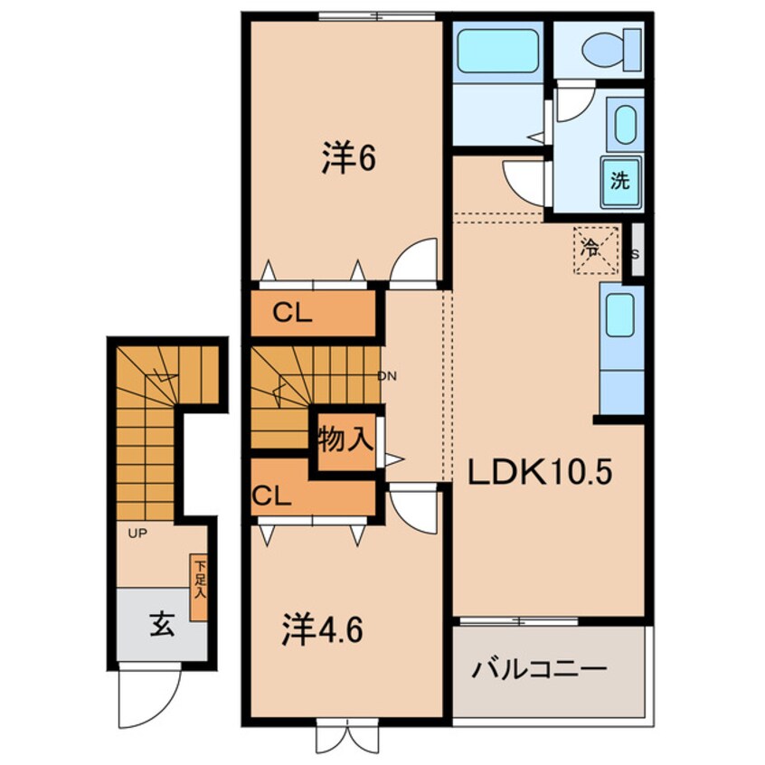 間取図 名鉄西尾線/上横須賀駅 徒歩10分 2階 築21年