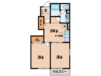 間取図 名鉄西尾線/上横須賀駅 徒歩9分 1階 築20年