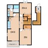 名鉄西尾線/上横須賀駅 徒歩9分 2階 築21年 2DKの間取り