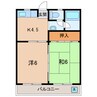 名鉄西尾線/西尾駅 徒歩22分 1階 築37年 2Kの間取り