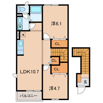 間取図 名鉄三河線/碧南中央駅 徒歩19分 2階 築25年