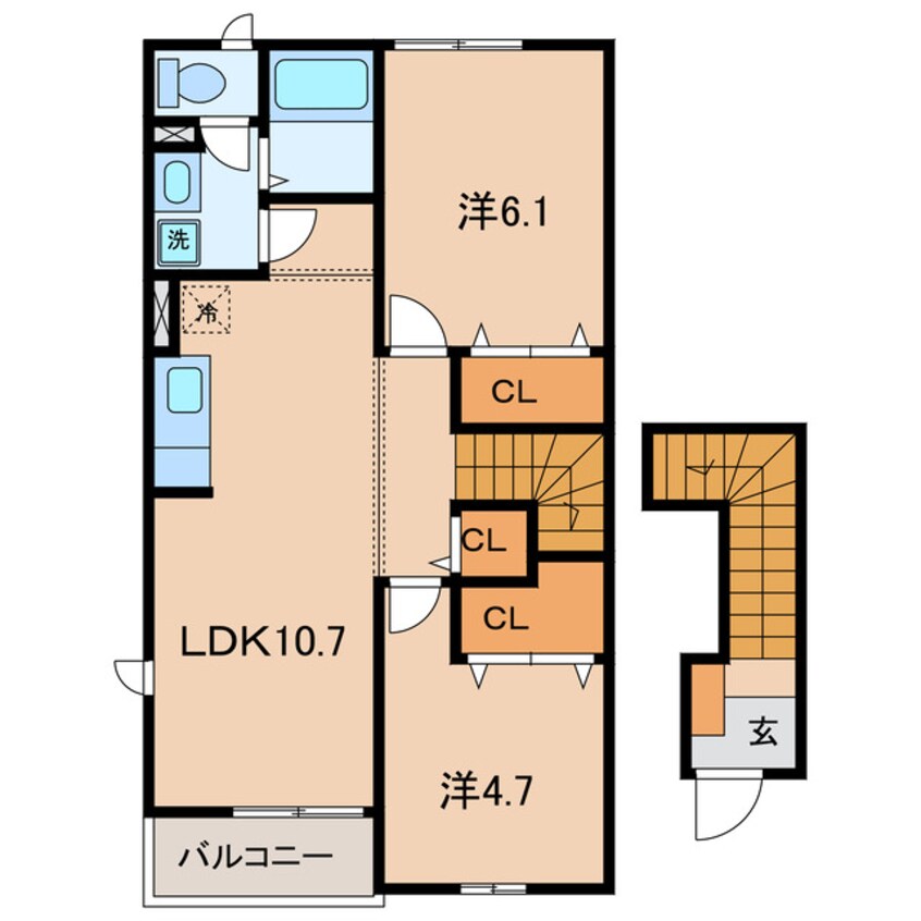 間取図 名鉄三河線/碧南中央駅 徒歩19分 2階 築25年