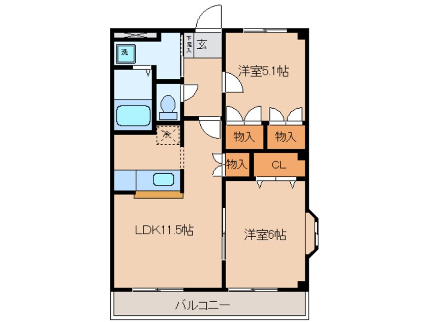 間取図 名鉄西尾線/西尾駅 バス24分間浜橋下車:停歩2分 1階 築22年