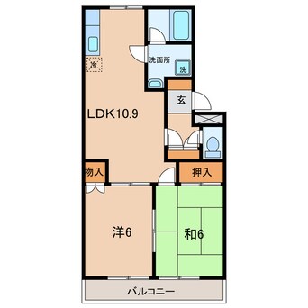 間取図 くるくるバス（碧南市）/日進公民館 徒歩5分 2階 築28年