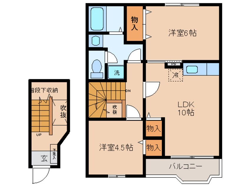 間取図 名鉄バス(西尾市)/田貫 徒歩2分 2階 築22年