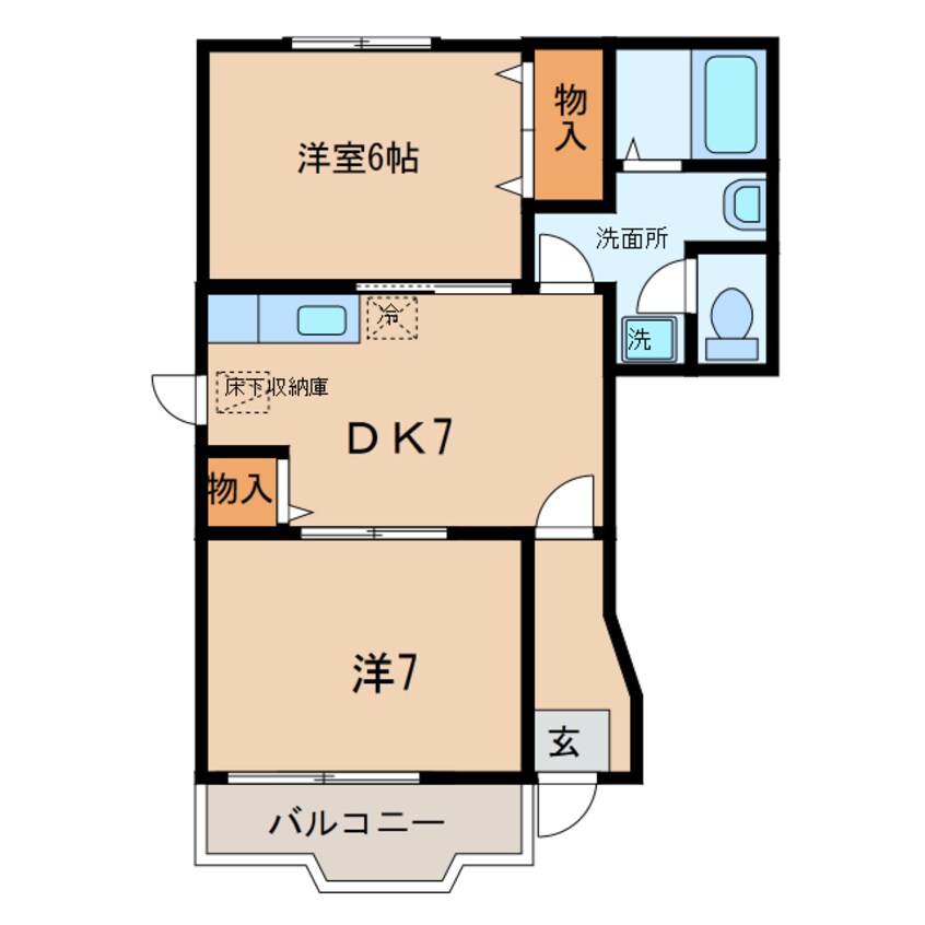 間取図 ふれんどバス/寺津大明神 徒歩4分 1階 築25年