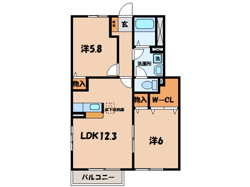 間取図 名鉄西尾線/吉良吉田駅 徒歩7分 1階 築19年