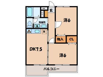 間取図 名鉄西尾線/西尾駅 徒歩20分 2階 築21年