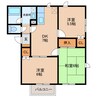 名鉄西尾線/西尾駅 徒歩20分 2階 築28年 3DKの間取り