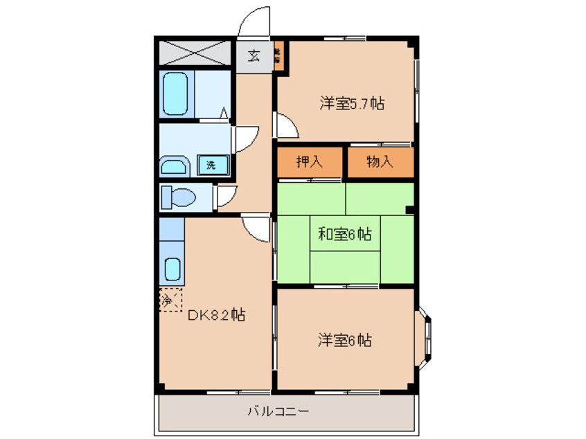 間取図 名鉄三河線/碧南中央駅 徒歩20分 2階 築24年