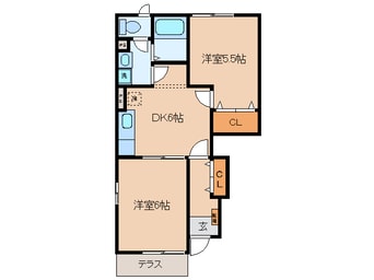 間取図 名鉄三河線/北新川駅 徒歩4分 1階 築22年
