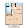 くるくるバス（碧南市）/消防北分署 徒歩5分 1階 築26年 2Kの間取り