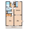 名鉄西尾線/吉良吉田駅 徒歩13分 2階 築20年 2DKの間取り