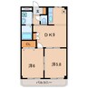 エンジェルウィング 2DKの間取り