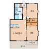 名鉄西尾線/上横須賀駅 徒歩12分 1階 築24年 2LDKの間取り