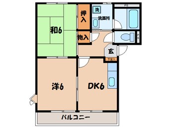 間取図 くるくるバス（碧南市）/霞浦神社 徒歩1分 2階 築23年