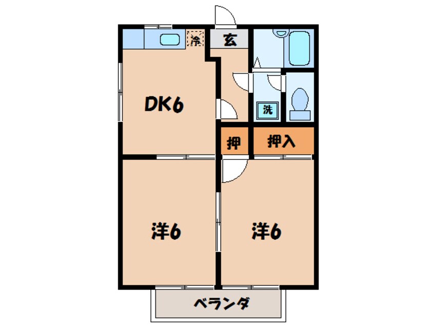 間取図 名鉄西尾線/西尾口駅 徒歩15分 2階 築31年