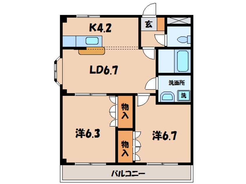 間取図 くるくるバス（碧南市）/伏見町 徒歩4分 2階 築19年