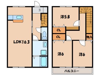 間取図 名鉄西尾線/桜町前駅 徒歩9分 1階 築19年