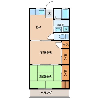 間取図 名鉄西尾線/吉良吉田駅 徒歩36分 3階 築30年