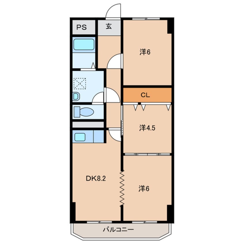 間取図 名鉄西尾線/西尾駅 徒歩16分 7階 築47年