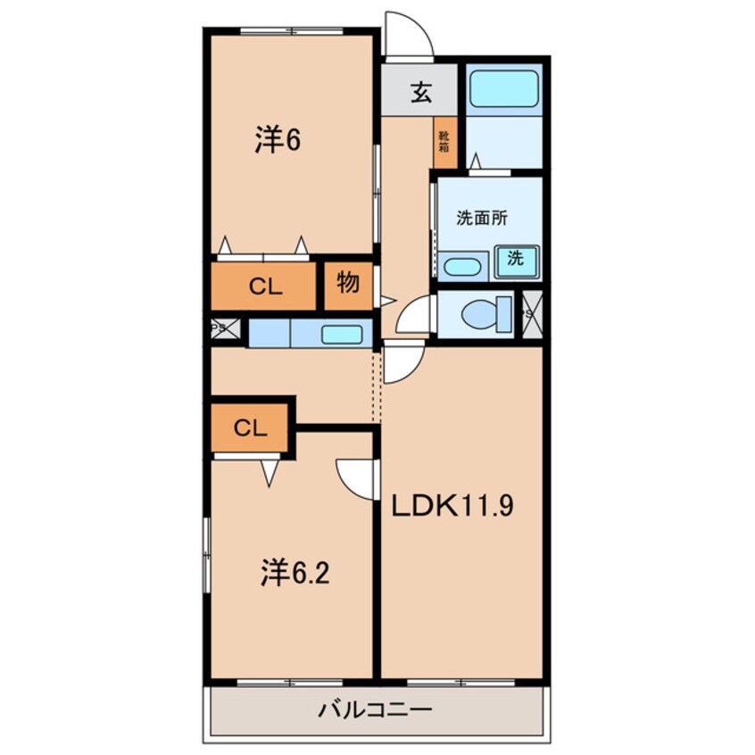 間取図 名鉄西尾線/桜町前駅 徒歩18分 4階 築22年