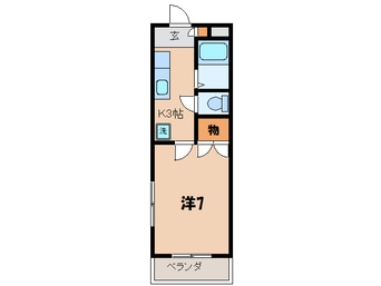 間取図 名鉄三河線/新川町駅 徒歩35分 1階 築33年