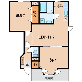 間取図 名鉄バス(西尾市)/矢田小学校南 徒歩7分 1階 築25年