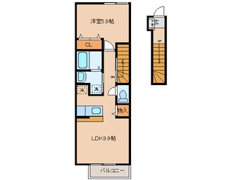 間取図 名鉄バス（岡崎市）/正名 徒歩5分 2階 築18年