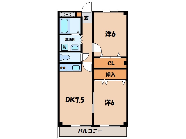 間取り図 名鉄西尾線/桜町前駅 徒歩4分 2階 築25年
