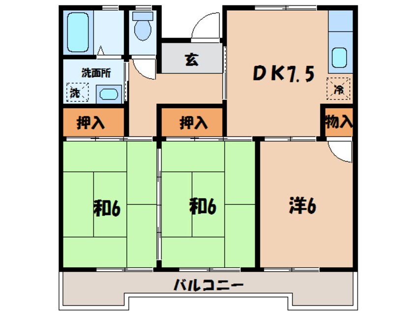 間取図 名鉄蒲郡線/西幡豆駅 徒歩10分 3階 築28年