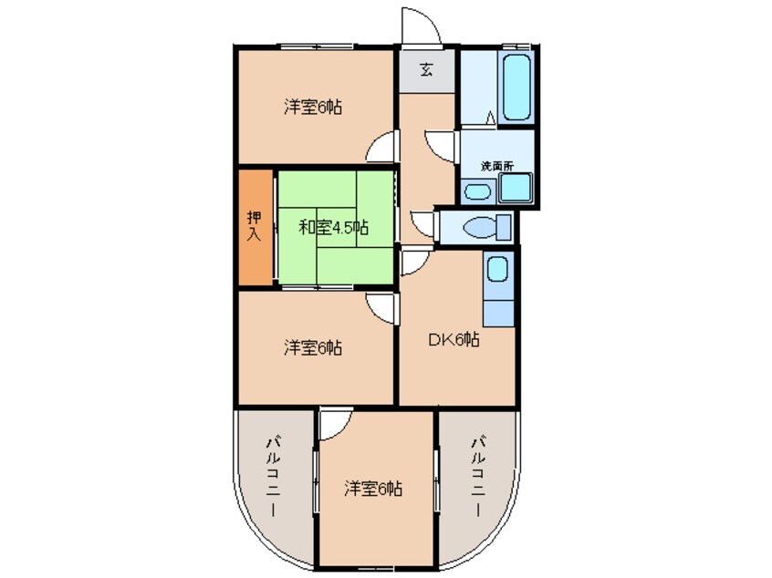 間取図 名鉄蒲郡線/西幡豆駅 徒歩10分 3階 築31年