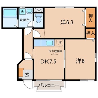 間取図 名鉄西尾線/西尾駅 徒歩14分 1階 築22年