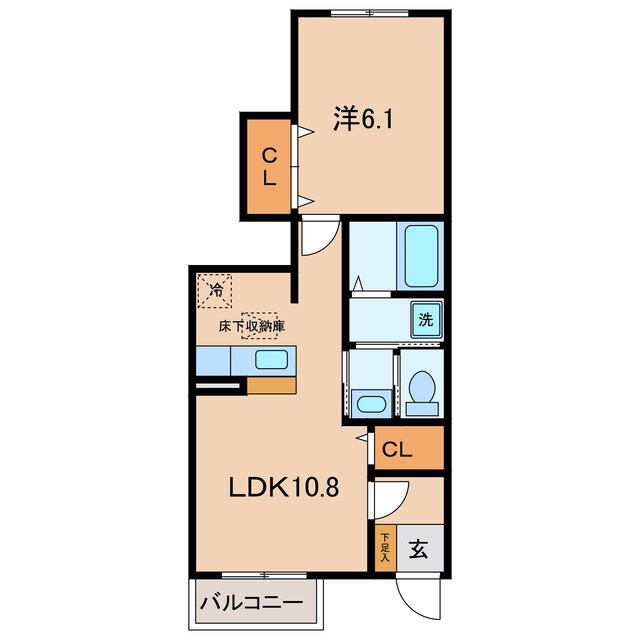 間取り図 くるくるバス（碧南市）/岬町 徒歩2分 1階 築18年